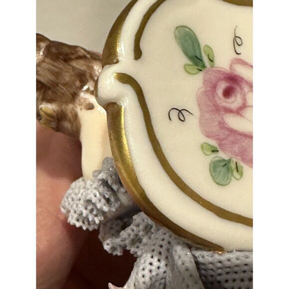 Irish Dresden  "Christine" Playing Harp Celtic Melodie Emerald Collection 3 5/8” - Picture 6 of 14